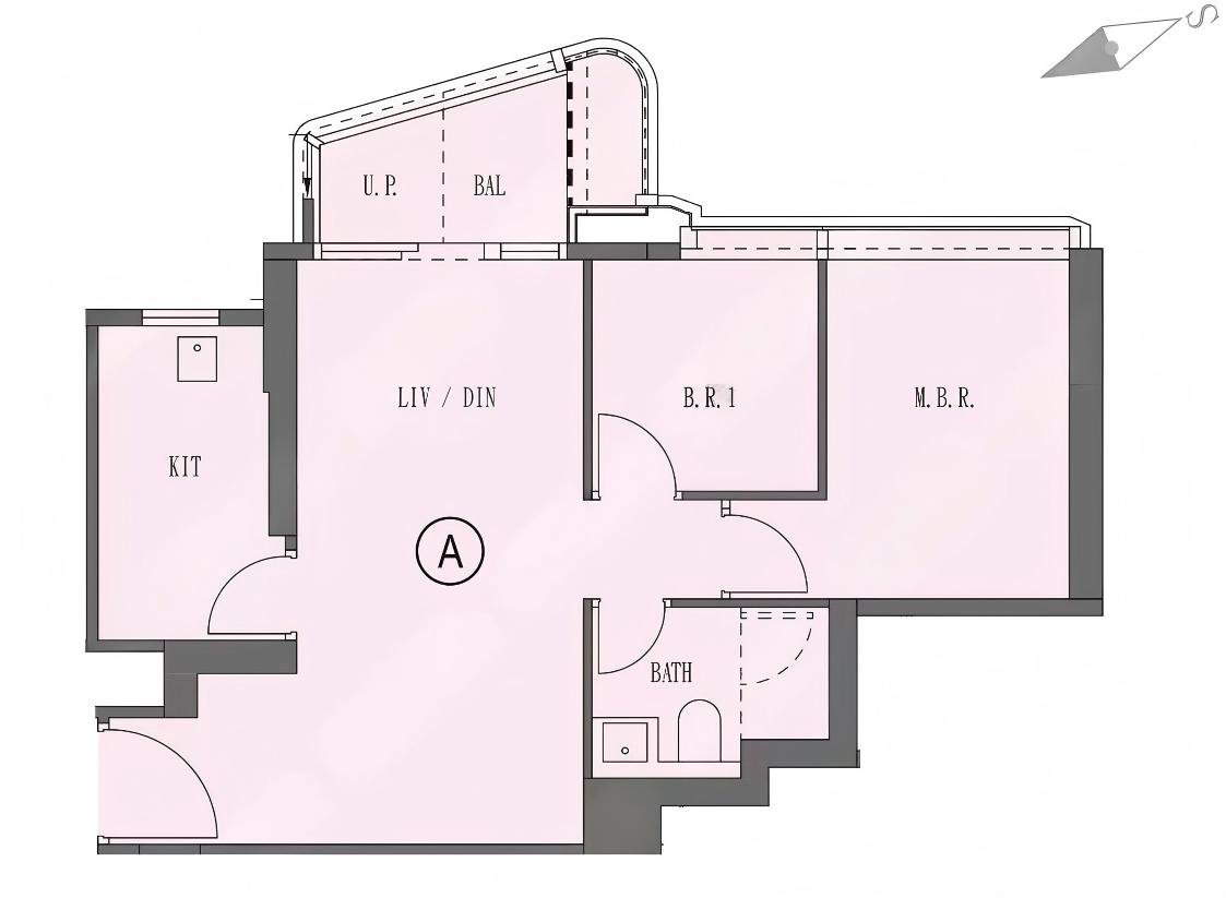 啟德海灣 1 KT Marina 1 兩房戶型 - 392-475呎，1125萬起